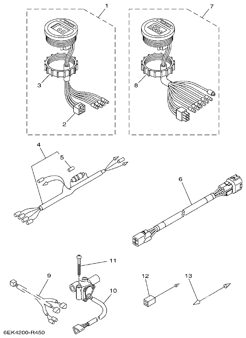 Yamaha F115B, FL115B, FL115BET METER 2 parts diagram